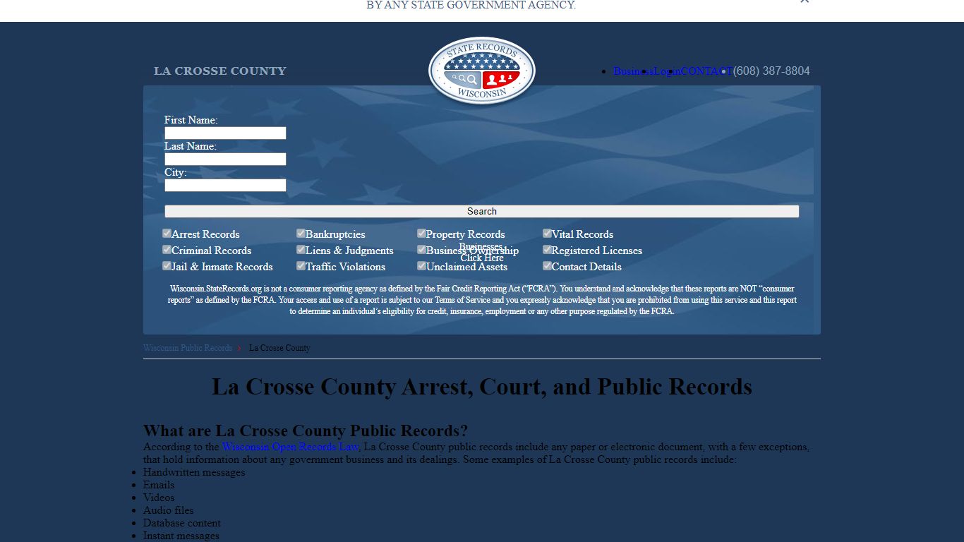 La Crosse County Arrest, Court, and Public Records
